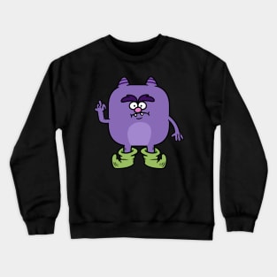 Pissed Off Purple Monster Crewneck Sweatshirt